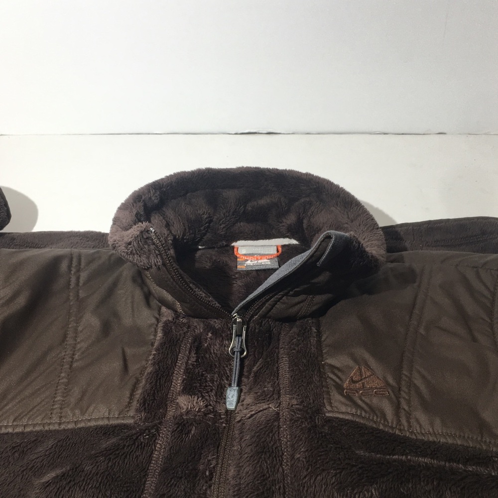 Nike ACG Zip Up Brown Sherpa Fleece Jacket North Face Style womans size Small - Picture 3 of 5